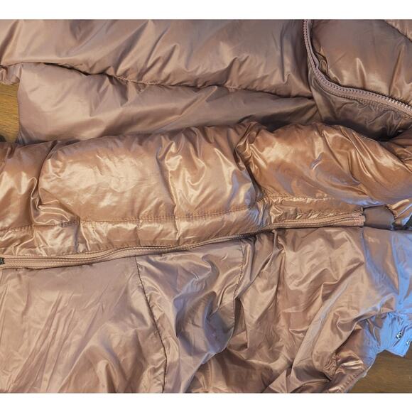 Athleta 800 Fill Down Puffer Vest Pink Women’s Small Removable Hood EUC - Picture 5 of 16